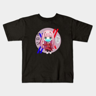 Zero two chibi, don't forget your mask Kids T-Shirt